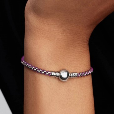 BRACCIALE INTRECCIO TESSUTO VIOLA