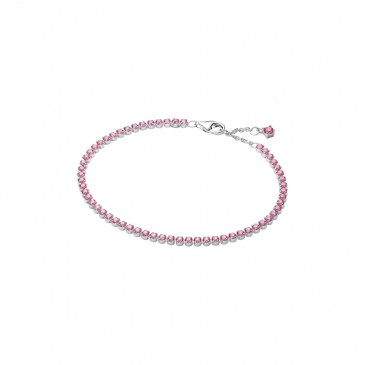 BRACCIALE TENNIS CON PIETRE ROSA PICCOLE