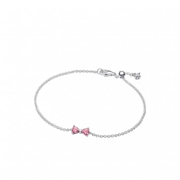 BRACCIALE FIOCCO LUMINOSO ROSA