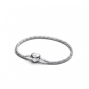 BRACCIALE MAGLIA SNAKE SFACCETTATA CON CHIUSURA A CUORE