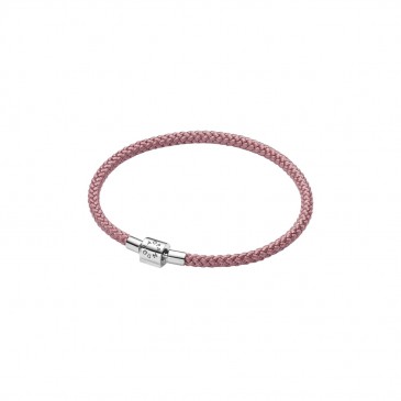 BRACCIALE IN CORDA ROSA CON CHIUSURA A BARILE