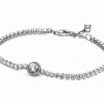 Bracciale tennis scintillante con punto luce
