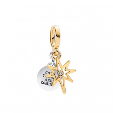 CHARM PENDENTE STELLA POLARE CON DIAMANTE CREATO IN LABORATORIO