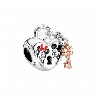 DISNEY, CHARM LUCCHETTO D'AMORE MICKEY MOUSE & MINNIE
