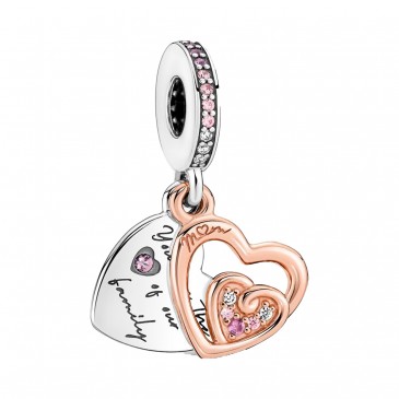 CHARM PENDENTE CUORI INTRECCIATI E FAMIGLIA