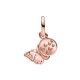 CHARM PENDENTE DOPPIO FARFALLA ROSA E MESSAGGIO