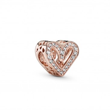 Charm con cuore scintillante