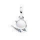 CHARM PENDENTE DOPPIO RONDINE SCINTILLANTE E MESSAGGIO