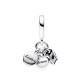 CHARM PENDENTE FOTOCAMERA, CUORE E BUSSOLA