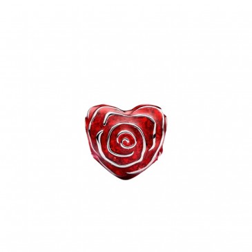 CHARM CUORE DI ROSA ROSSA