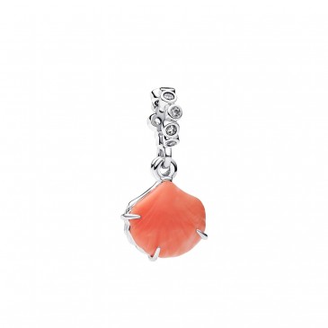 CHARM  PENDENTE DOPPIO CONCHIGLIA COLOR CORALLO