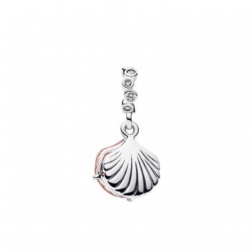 CHARM  PENDENTE DOPPIO CONCHIGLIA COLOR CORALLO