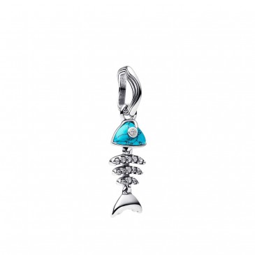 CHARM  PENDENTE LISCA DI PESCE TURCHESE