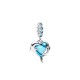 CHARM PENDENTE DELFINI E CUORE VETRO DI MURANO