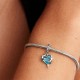 CHARM PENDENTE DELFINI E CUORE VETRO DI MURANO