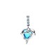 CHARM PENDENTE DELFINI E CUORE VETRO DI MURANO