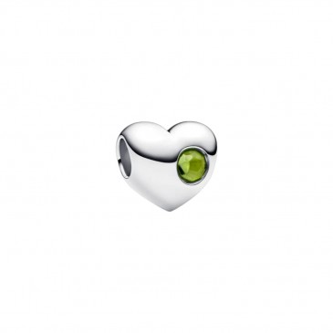 CHARM CUORE CON PIETRA VERDE CHIARO