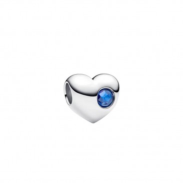 CHARM CUORE CON PIETRA BLU