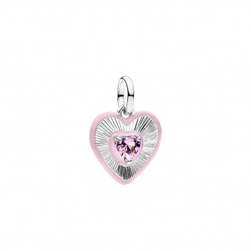CHARM MEDALLION CUORE RADIANTE ROSA PANDORA ME