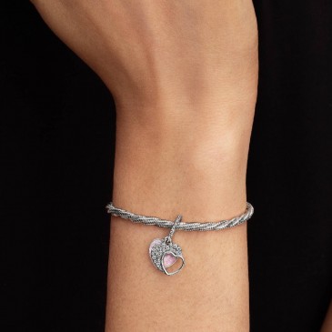 CHARM PENDENTE DOPPIO CUORE MAMMA SEI BELLISSIMA