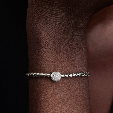 MINI CHARM GUFO EFFETTO DIAMANTATO