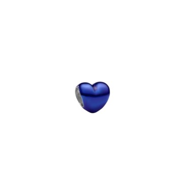 MINI CHARM CUORE EFFETTO METALLICO BLU