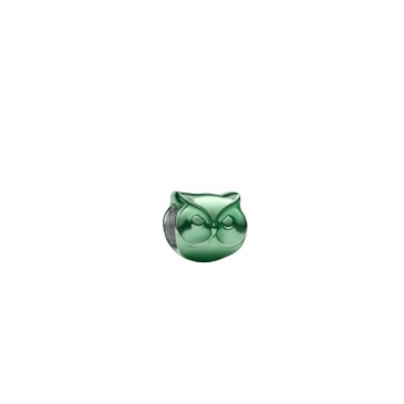 MINI CHARM GUFO EFFETTO METALLICO VERDE