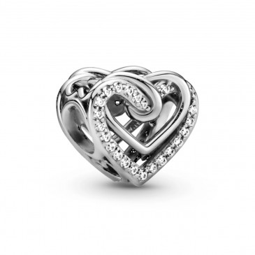 Charm Cuori intrecciati scintillante
