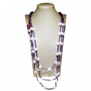 COLLANA CIN CIN AMETISTA PASTA BIANCA ORO