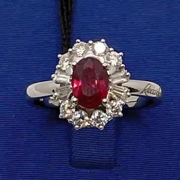 ANELLO CESTINO RUBINO CT.1,01 E DIAM. CT. 0,61