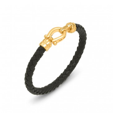 BRACCIALE CUOIO CROCO DORATO