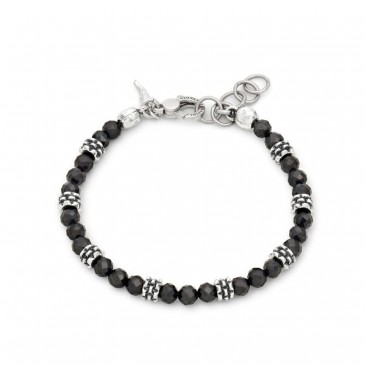 BRACCIALE SPINELLO NERO BORCHIE CM 22
