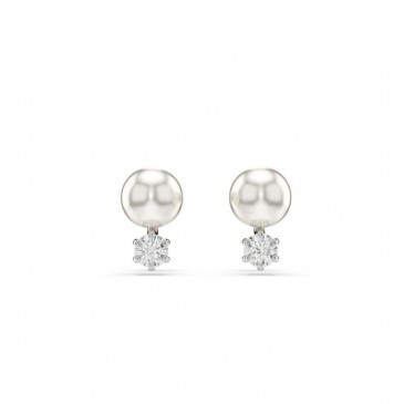 MATRIX ORECCHINO A BUCO STUD WHITE/RHS