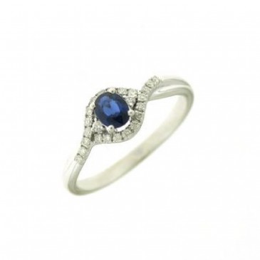 ANELLO ZAFFIRI BLU 0,48 E BRILL 0,13