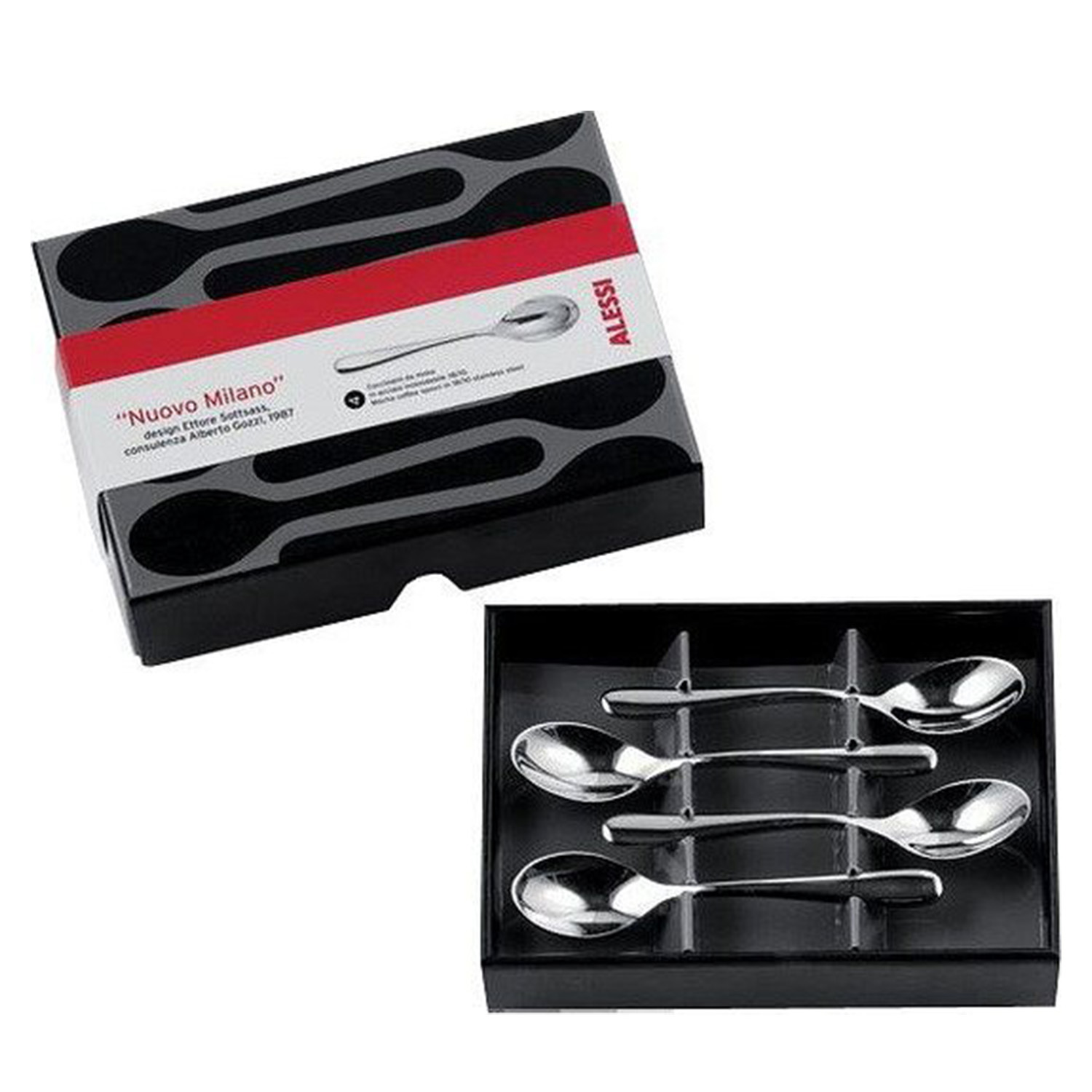 NUOVO MILANO SET 4 CUCCHIAINI MOKA