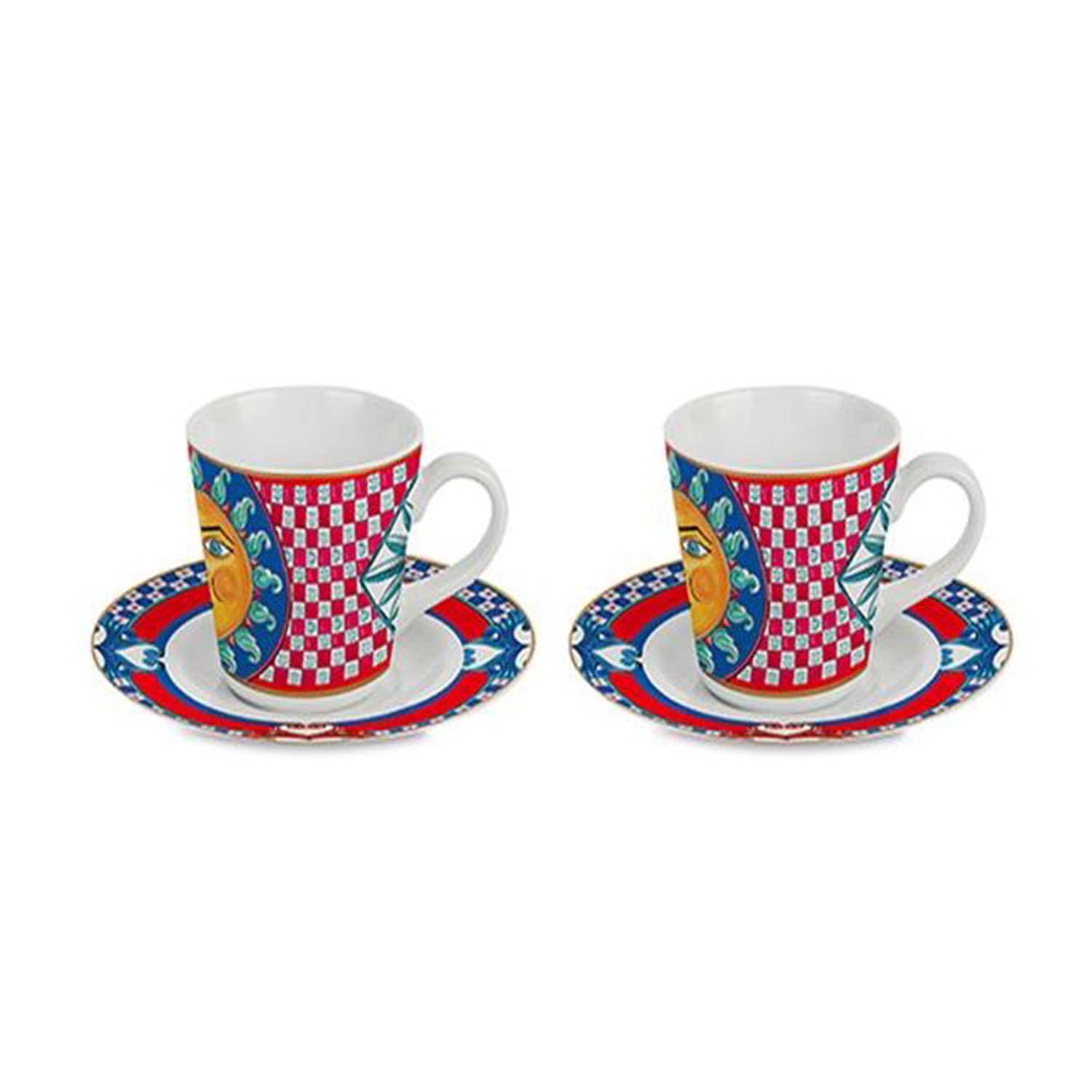 SOLE MIO SET 2 TAZZINE CAFFE' PORCELLANA