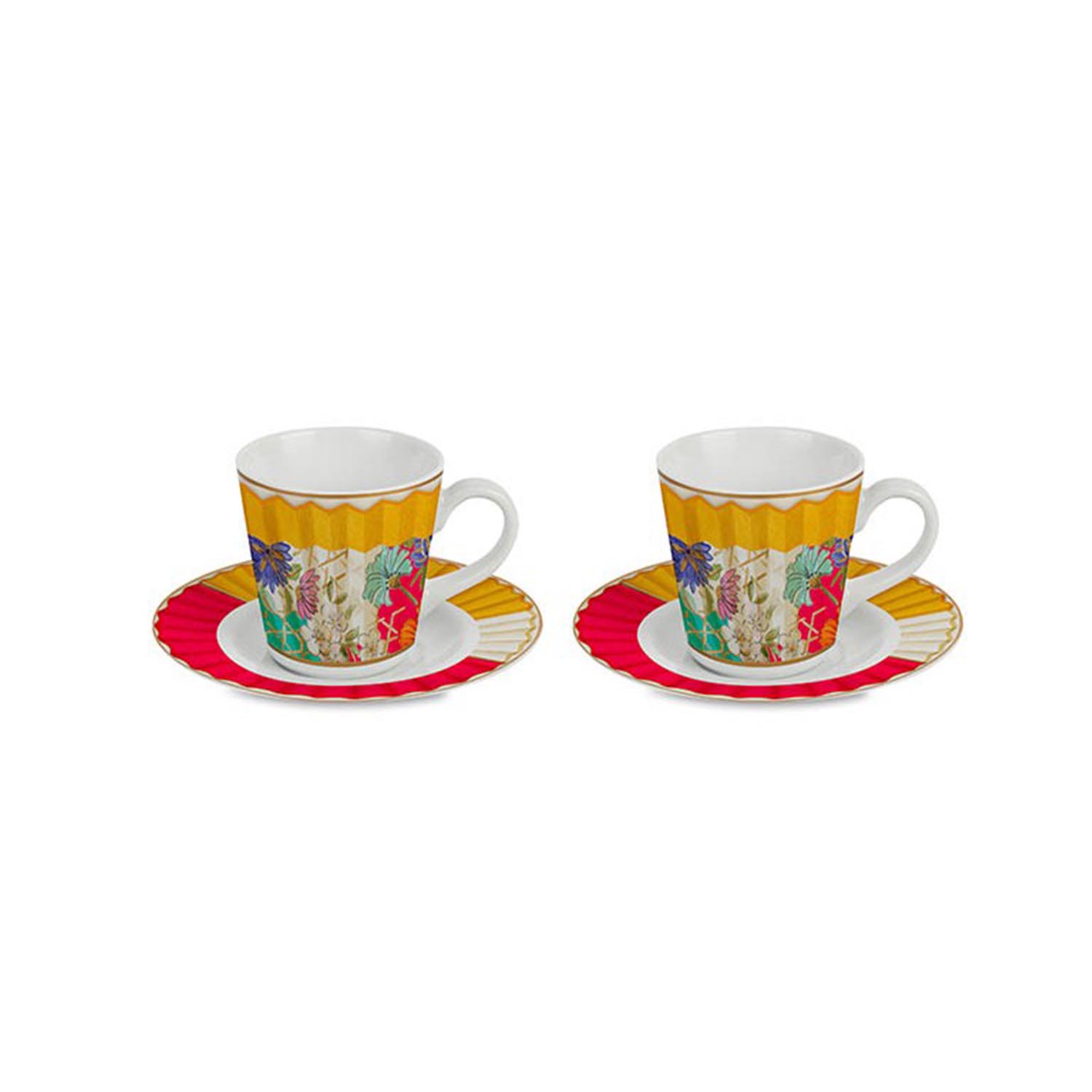 VENTAGLI SET 2 TAZZINE CAFFE' PORCELLANA