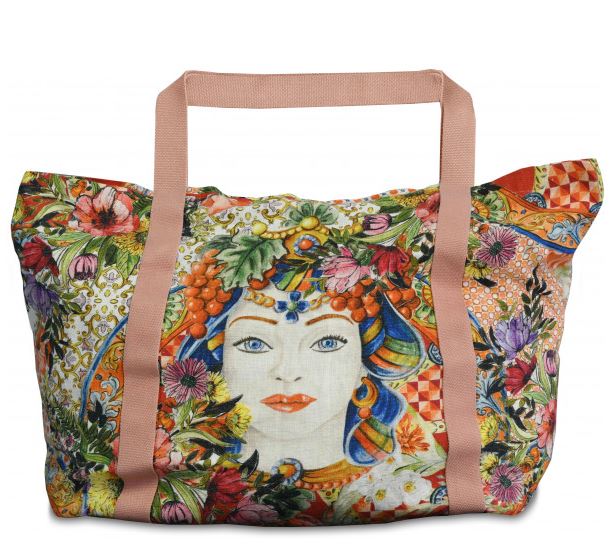 BORSA MARE IN LINO CORAL BORSA MARE IN LINO CORAL