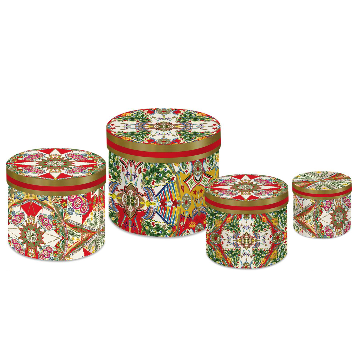 SET 4 CAPPELLIERE 30X30X25 CM - COSY XMAS ORO