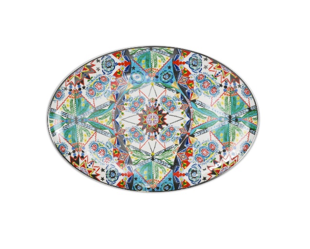 PIATTO DA PORTATA OVALE 35,2X25,2 - COSY XMAS PLATINO