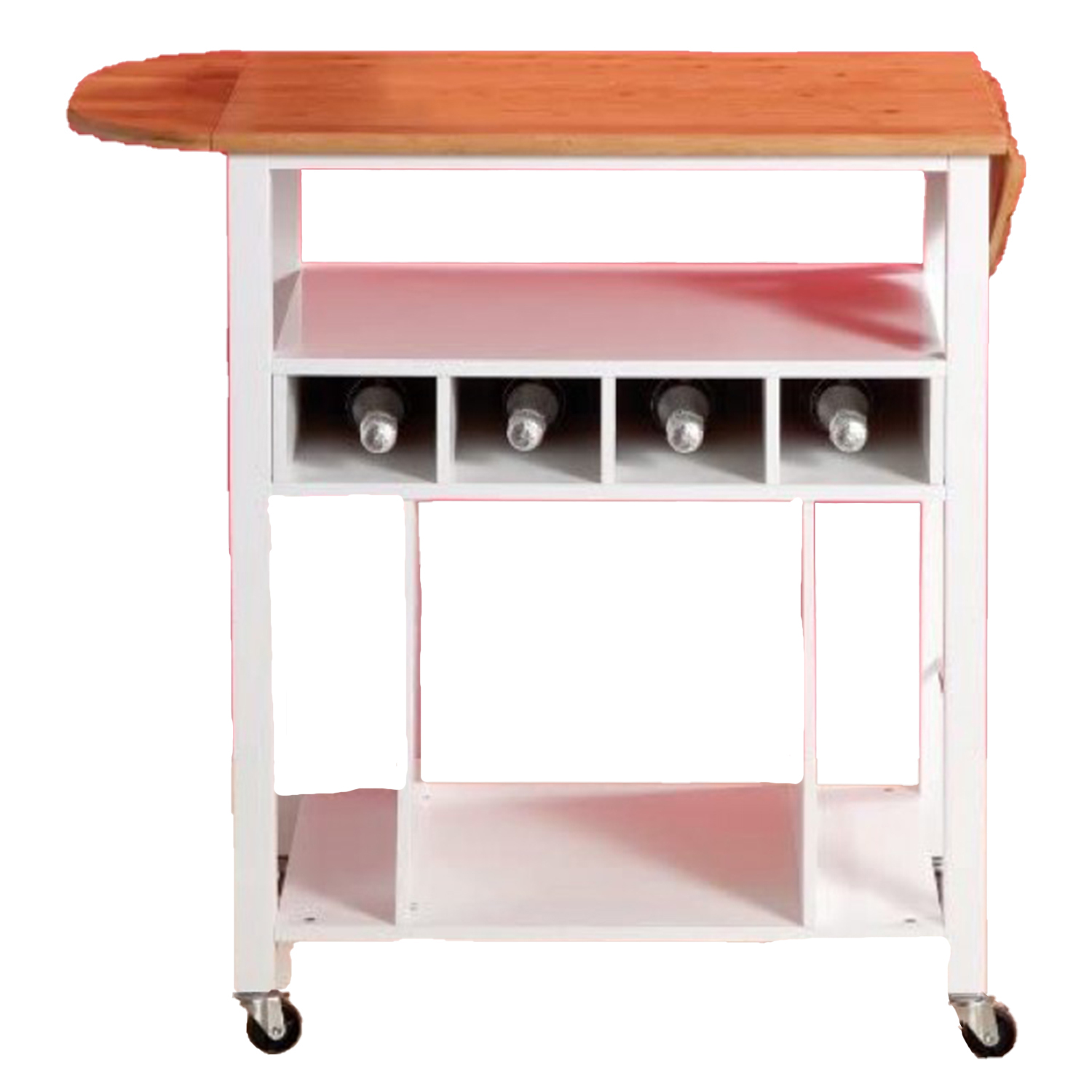 CARRELLO SERVING LUMIER BIANCO MDF/BAMBOO