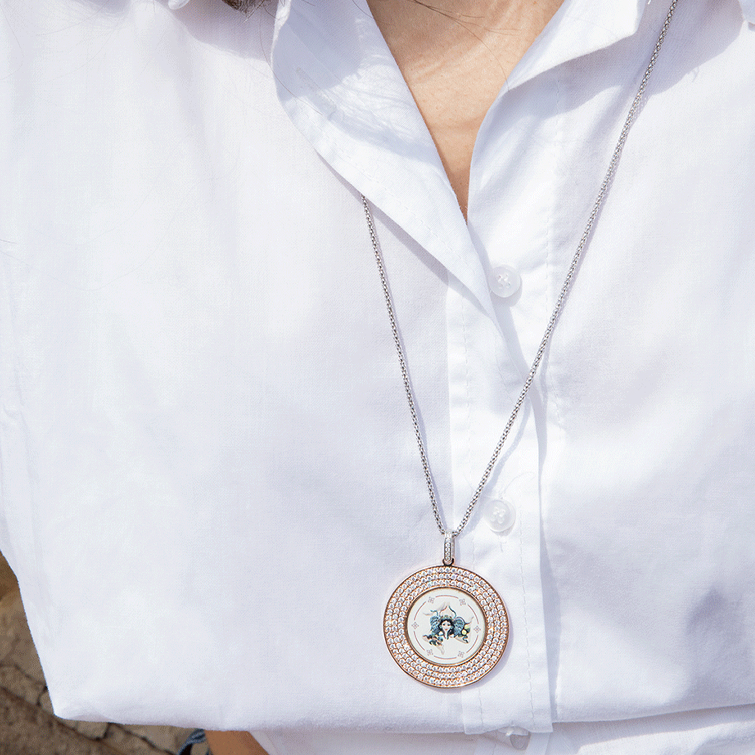 COLLANA CON STRASS ""A TRINACRIA""