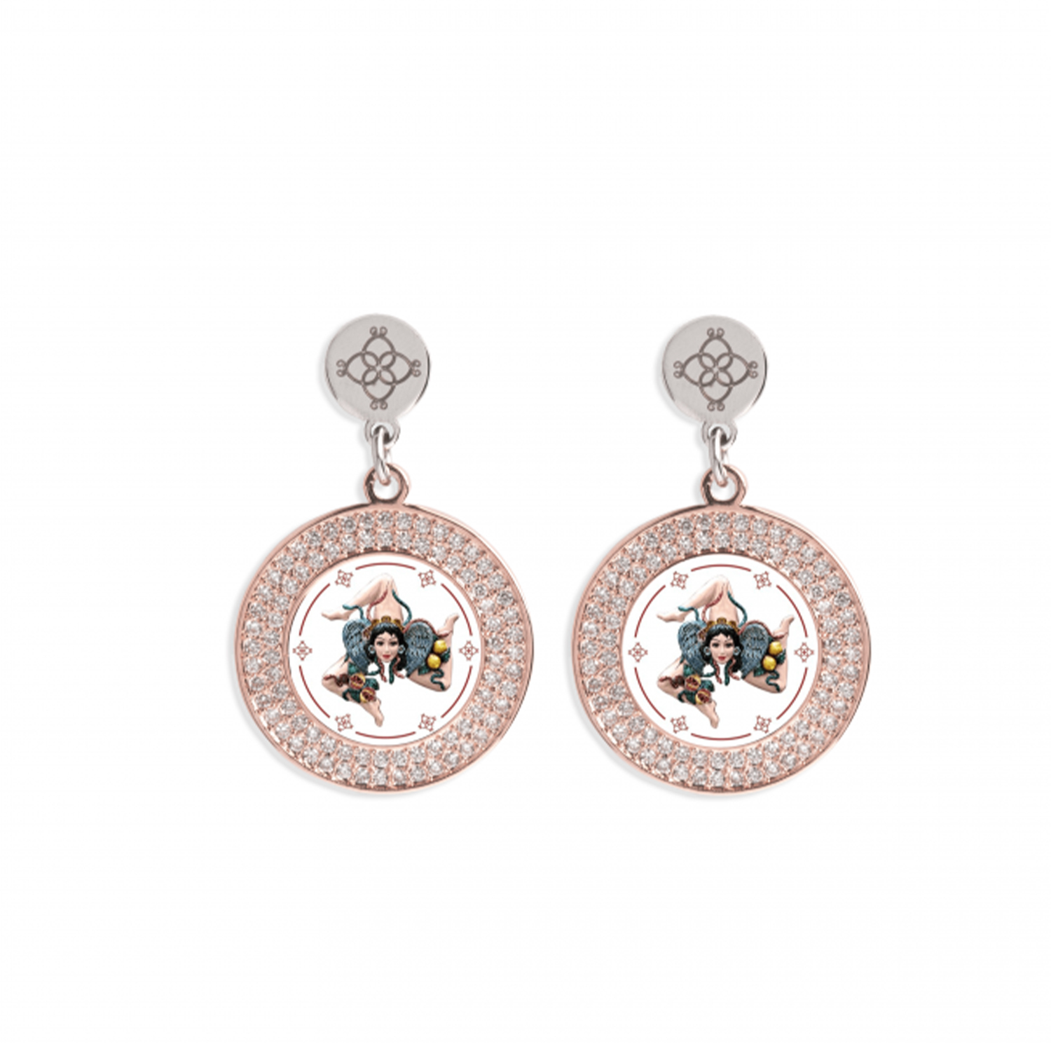 ORECCHINI CON STRASS ""A TRINACRIA""