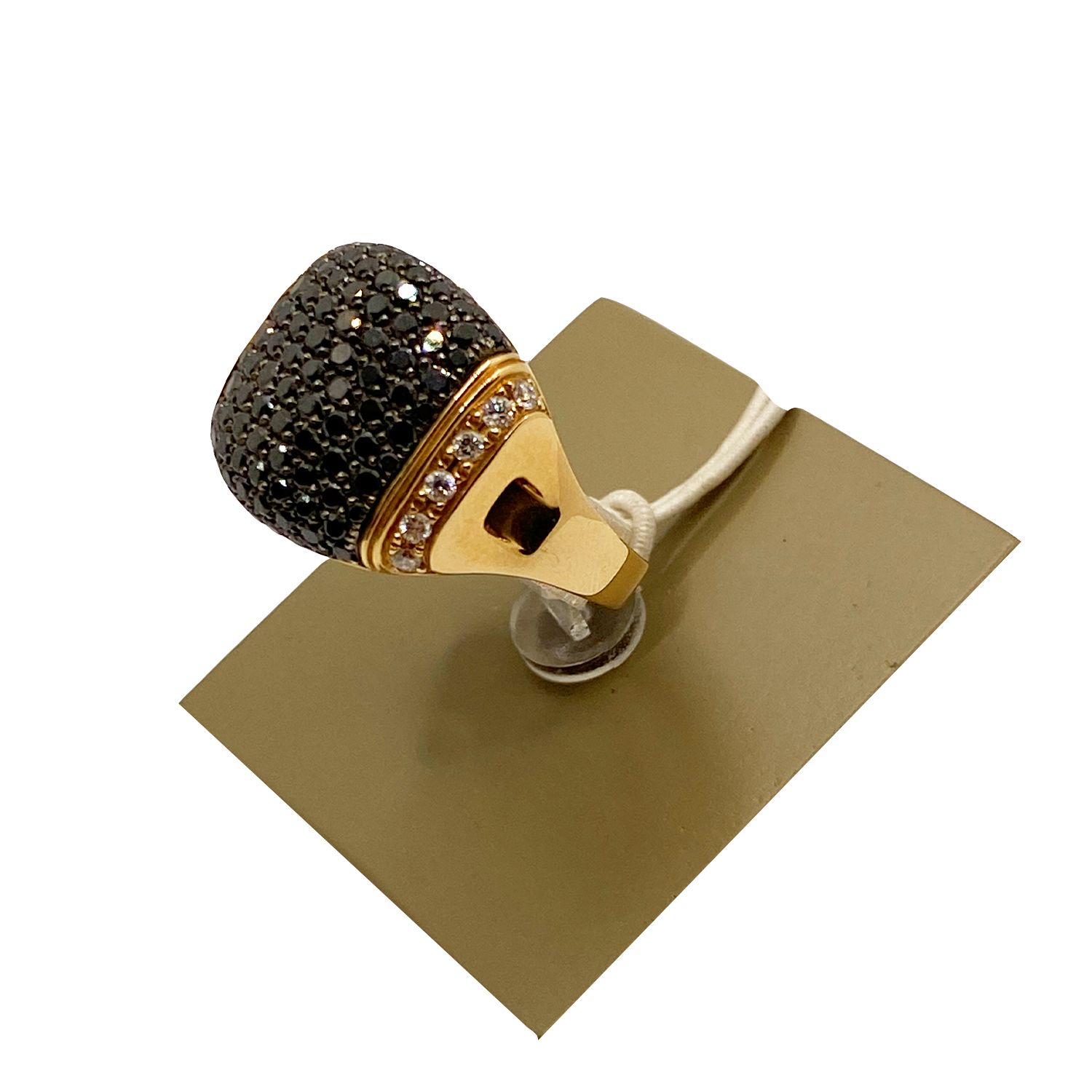 ANELLO UOMO BRILLANTI NERI E ORO ROSA