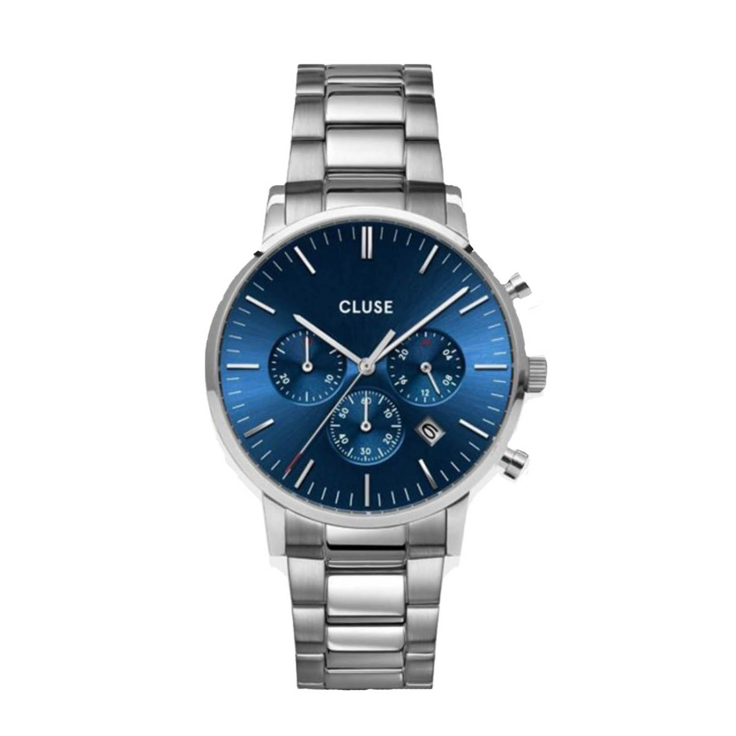 Aravis Chrono 3-Link Silver Dark Blue u