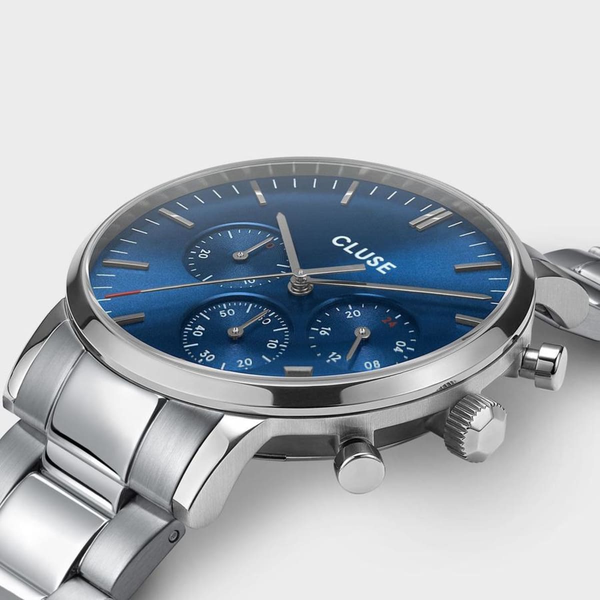 Aravis Chrono 3-Link Silver Dark Blue u