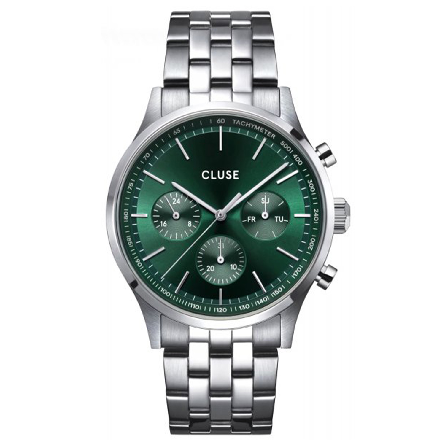 ANTHEOR MULTI WATCH STEEL GREEN SILVER