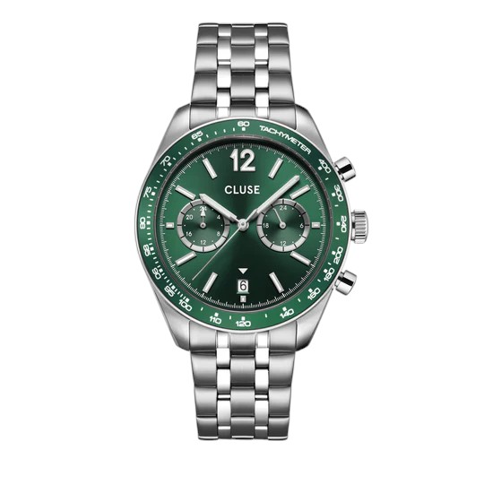 ARAVIS DUAL TIMER STEEL GREEN SILVER
