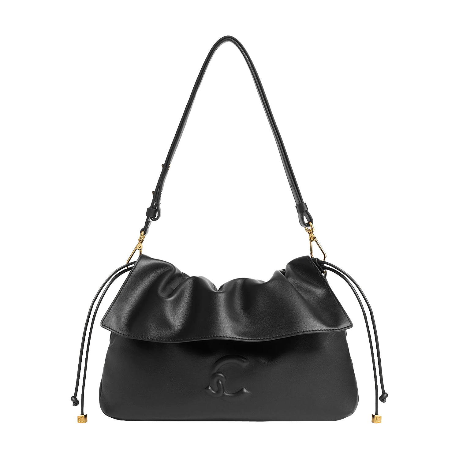 HANDBAG SUEDE LEATHER NOIR