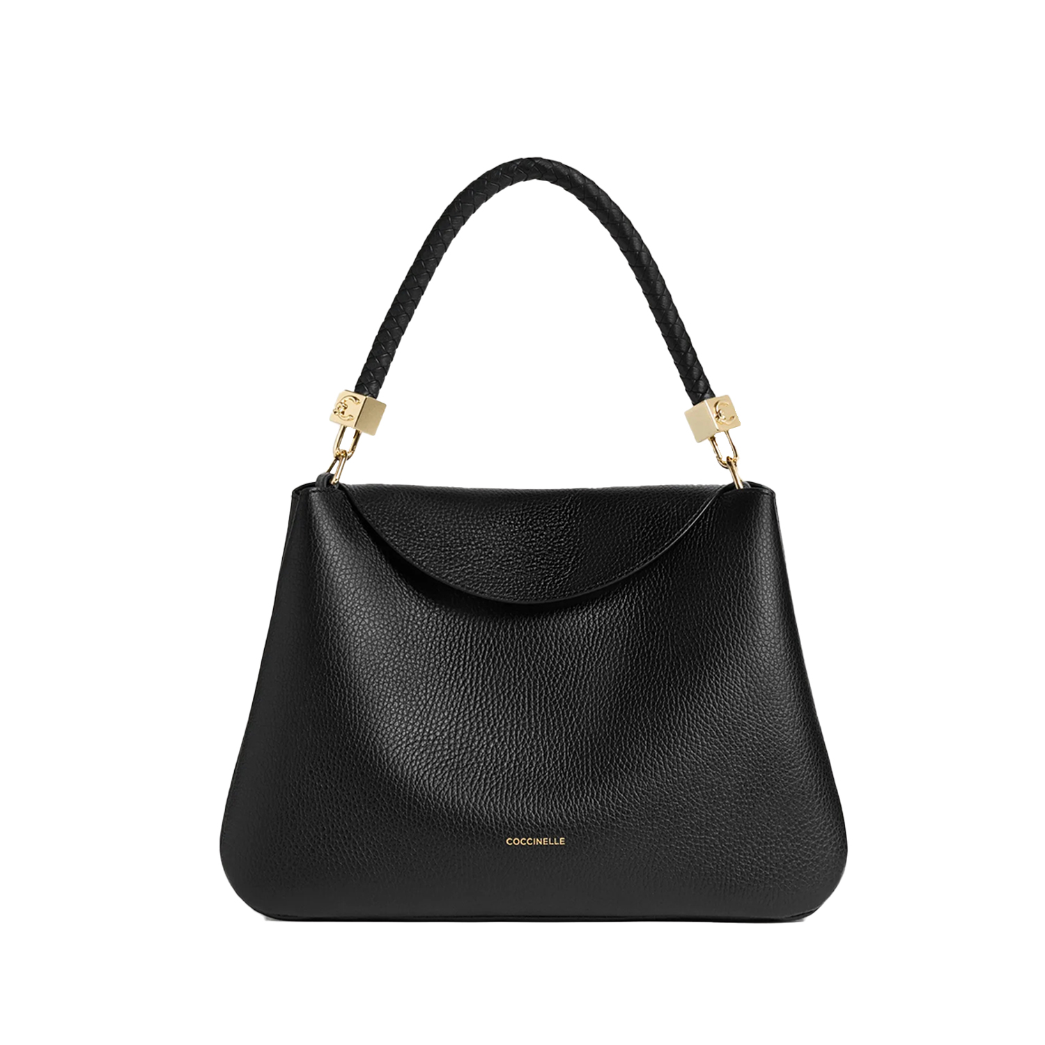 HANDBAG GRINED LEATHER NOIR